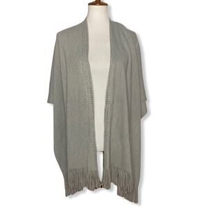 Moss Rose Grey Shawl/ Wrap with Silver Rivet Detail One Size